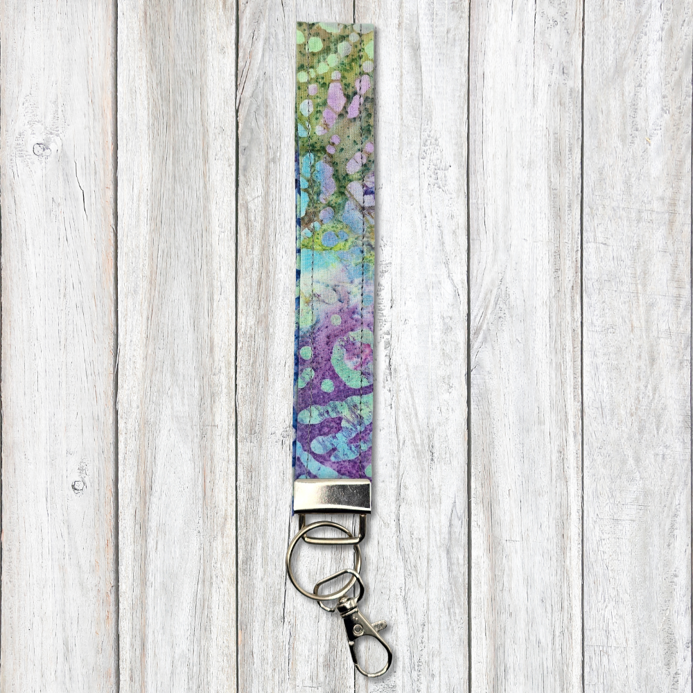 Fern batik keyfob wristlet