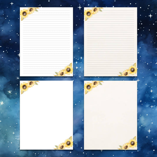 Sunflower Stationery Printable - $1.99 - Moon Cabin Creations