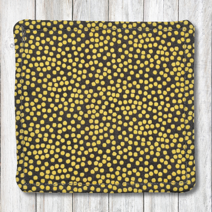 Bee and medallion fabric coasters - Moon Cabin Creations