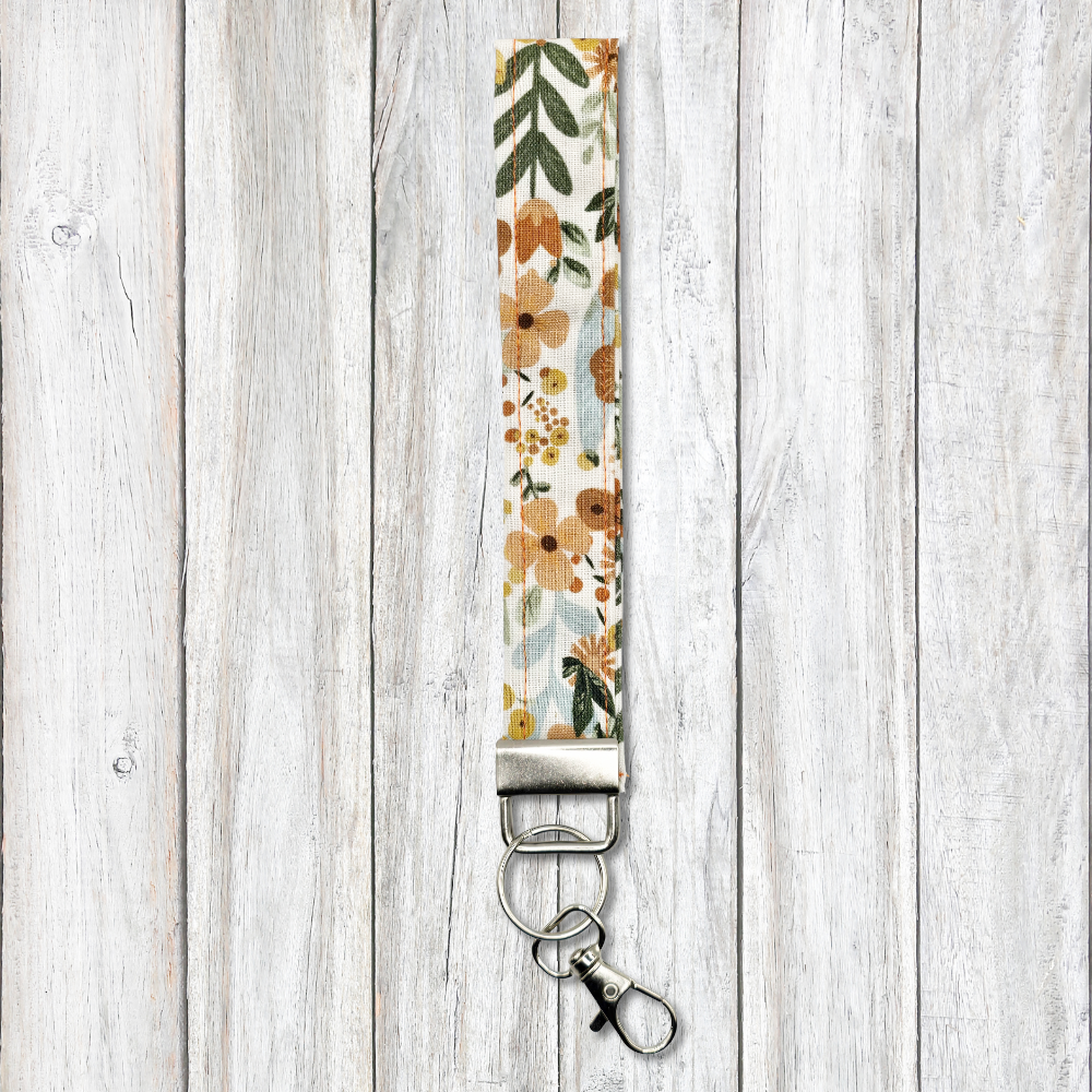 Fall floral keyfob wristlet