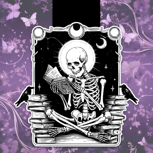 Reading Skeleton magnetic bookmark