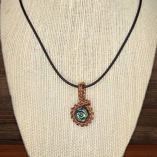 Iris hematite wire wrapped necklace - Moon Cabin Creations