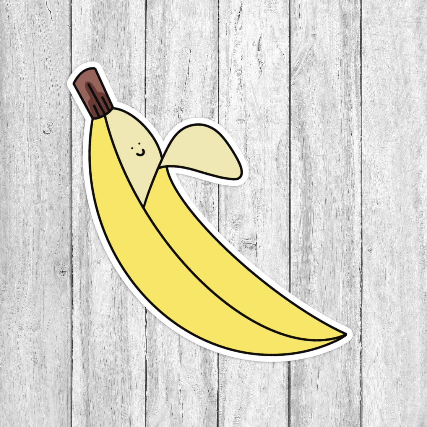 Happy Banana water-resistant vinyl sticker