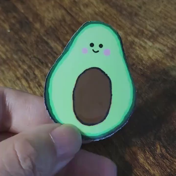 Happy avocado hand drawn vinyl sticker