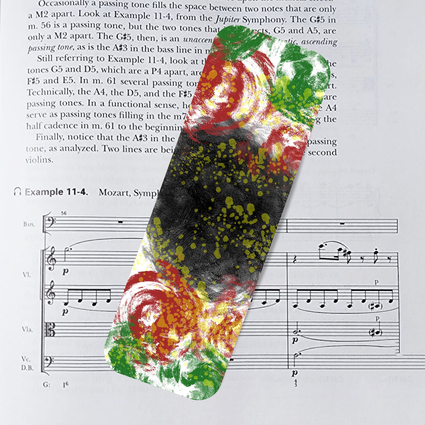 Multicolor splatter laminated bookmark