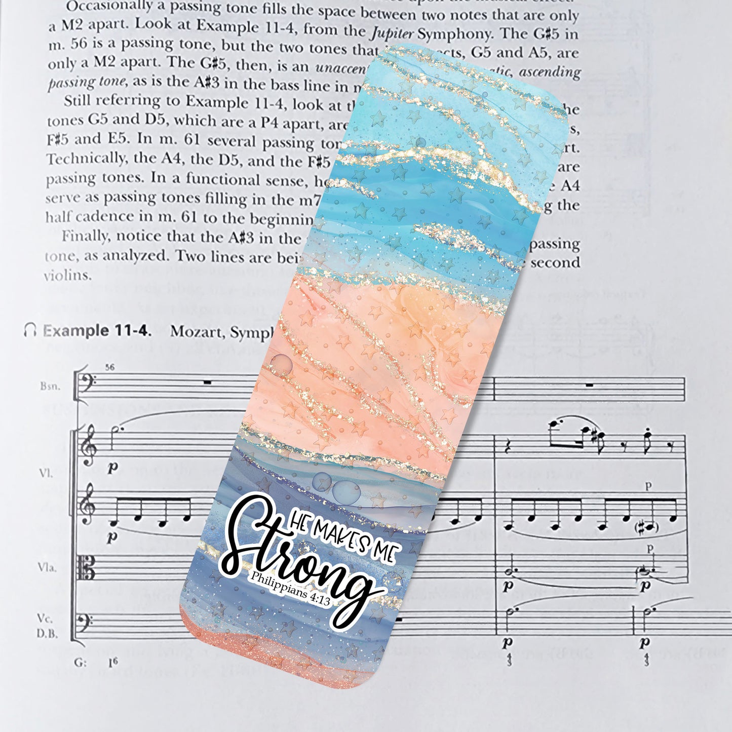 He makes me strong inspirational laminated bookmark