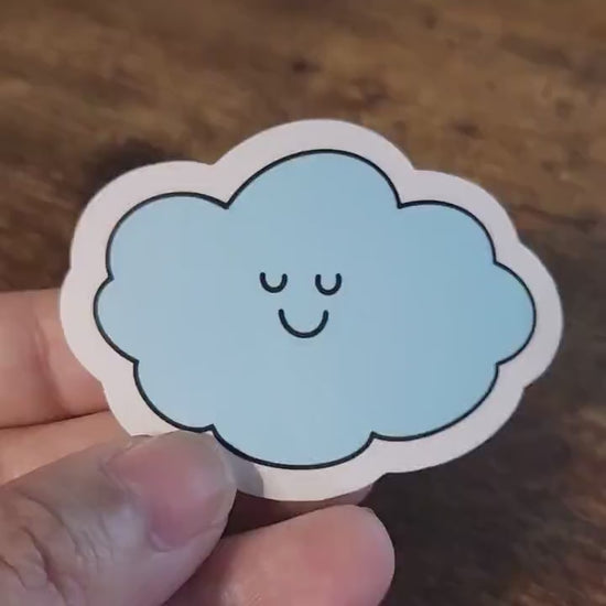 Happy little cloud vinyl sticker