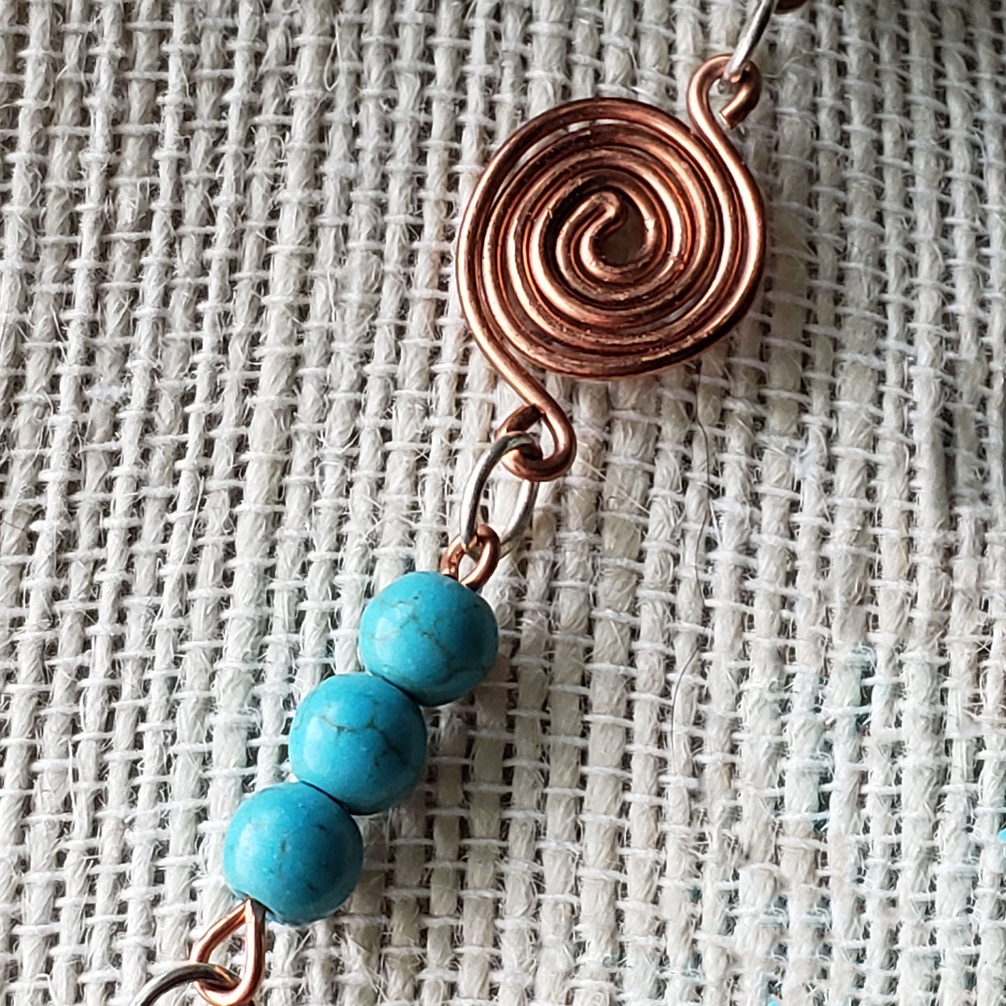 Turquoise howlite and copper statement necklace