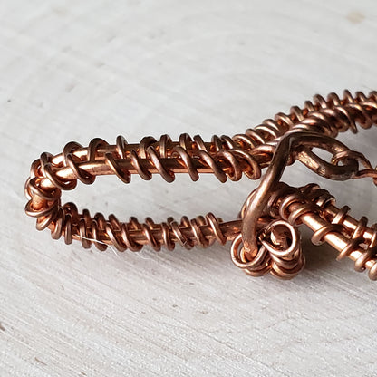 Round copper pendant with clear Swarovski crystal accent bead - $25.00 - Moon Cabin Creations