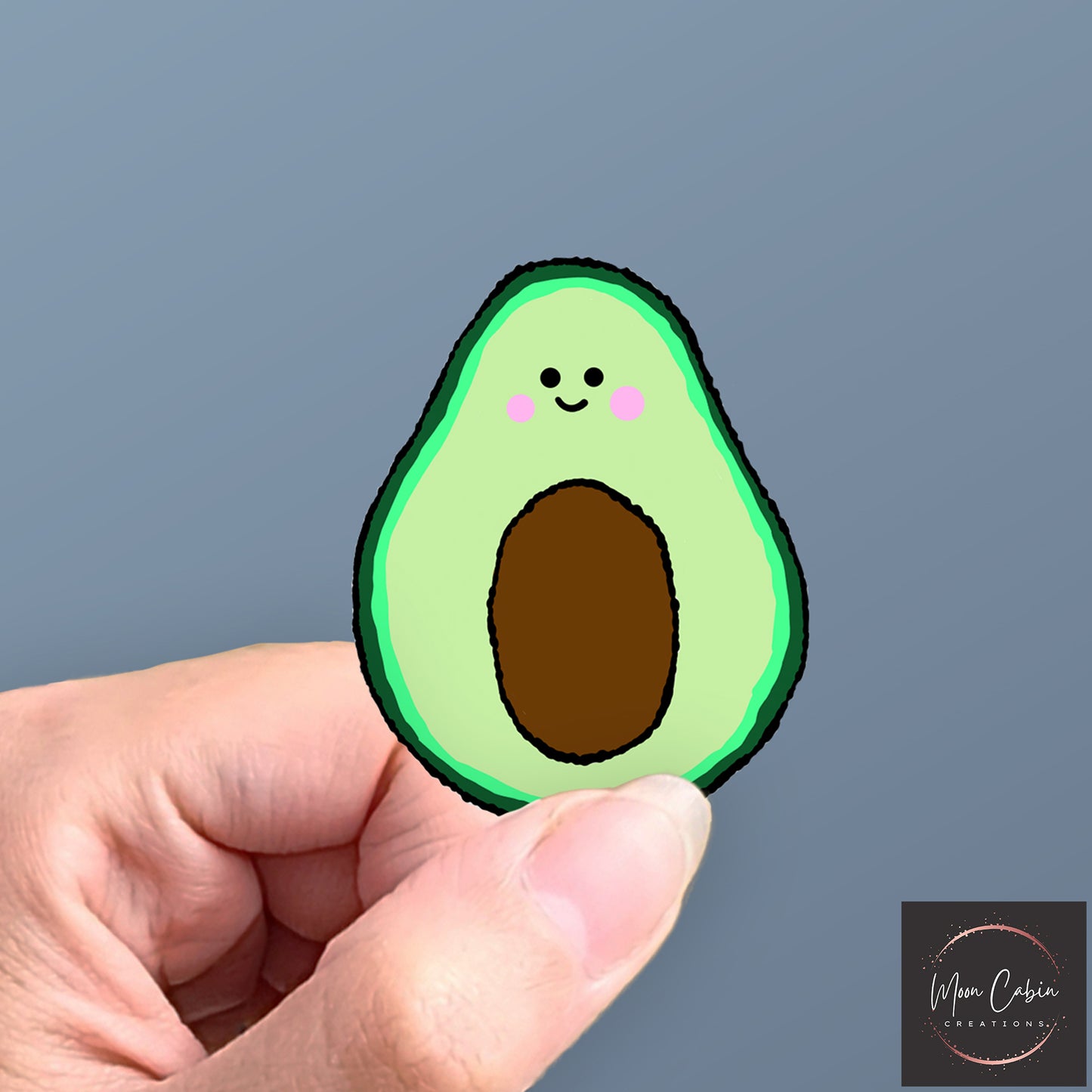 Happy avocado hand drawn vinyl sticker