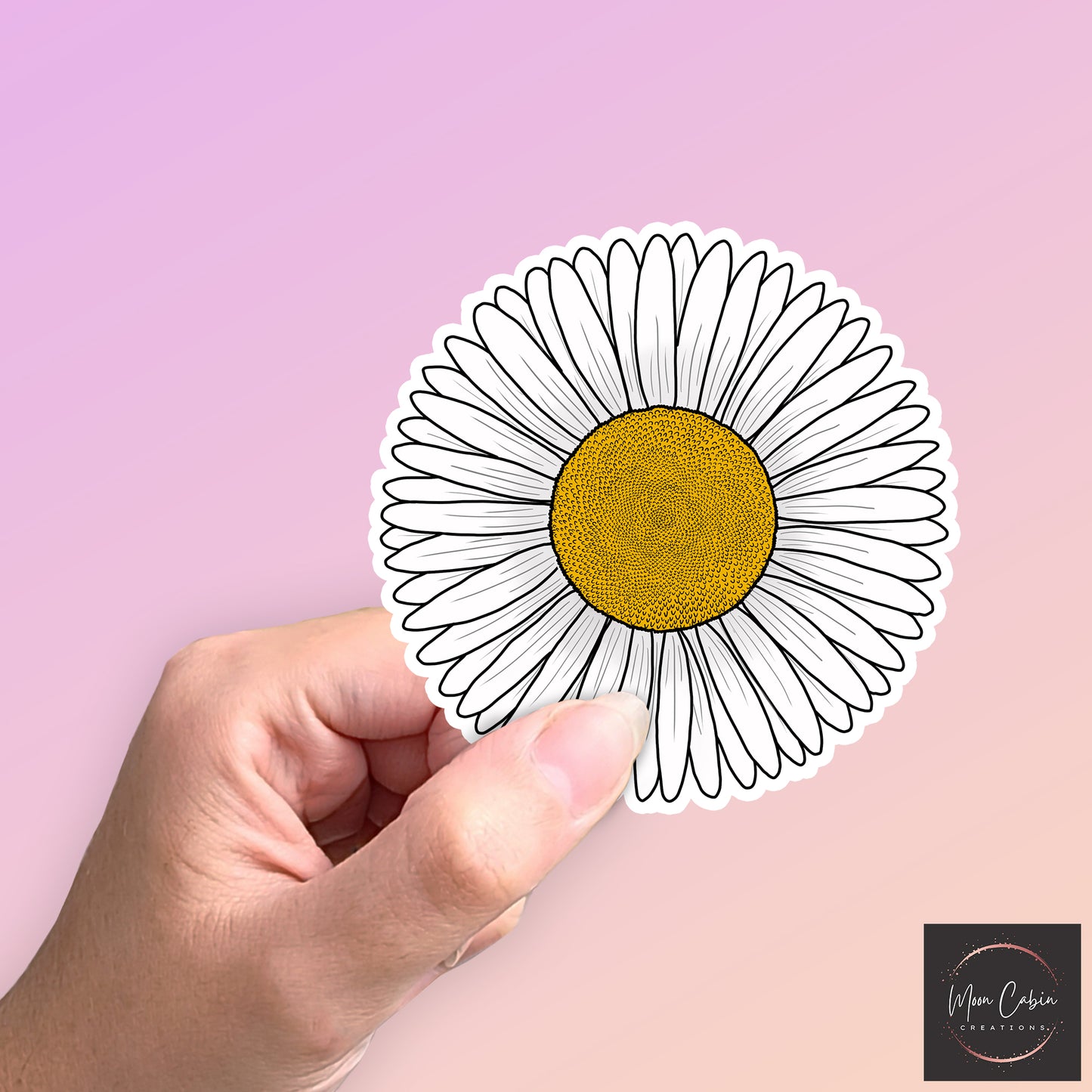 Hand drawn daisy vinyl sticker