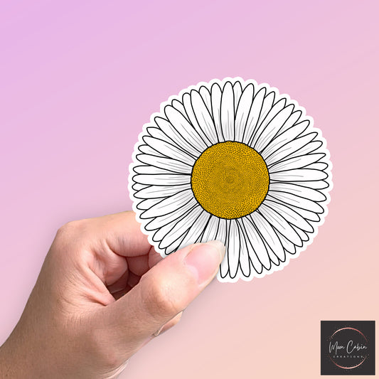 Hand drawn daisy vinyl sticker