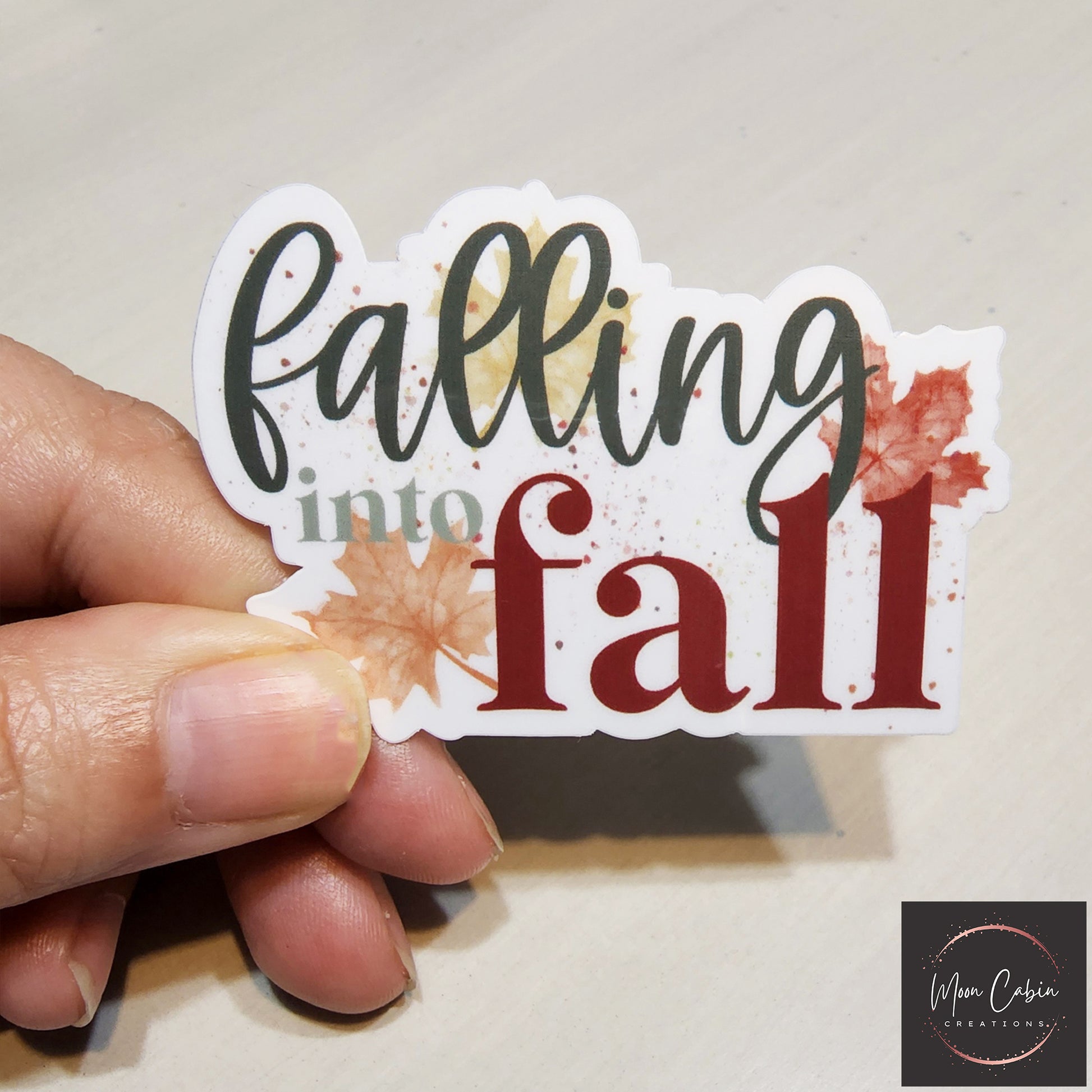 Fall into fall vinyl sticker