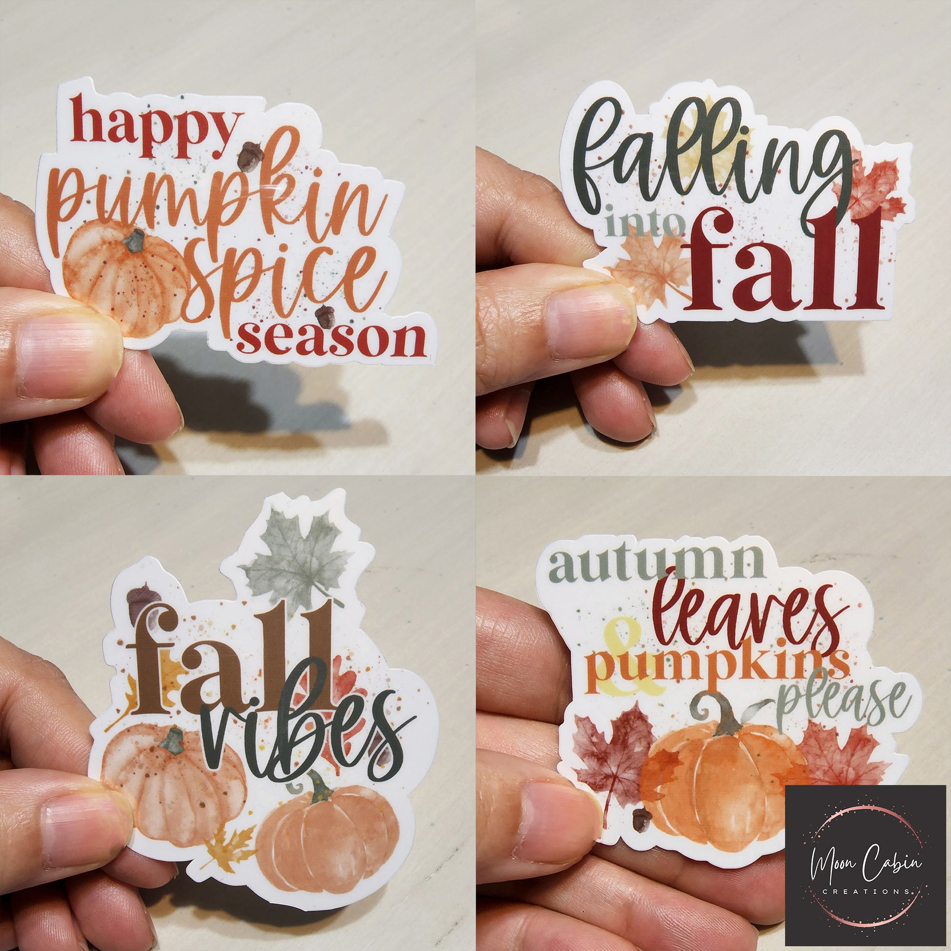 Autumn vinyl sticker, set of four